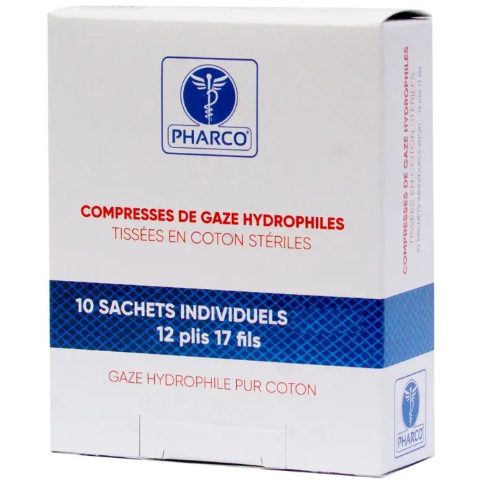 COMPRESSE STERILE EN GAZE HYDROPHILE TISSEE 30*30 CM